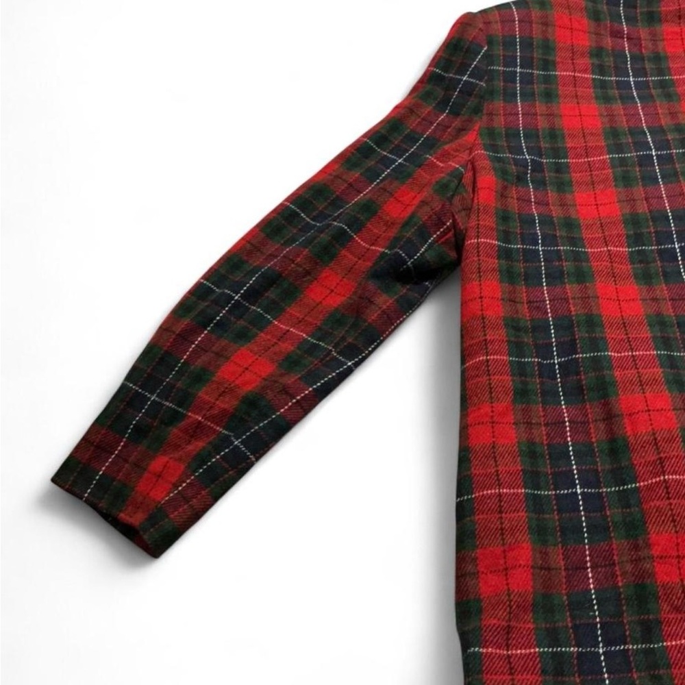 Vintage Sag Harbor Red & Green Plaid Jacket with Black Velvet Collar office - Picture 7 of 8